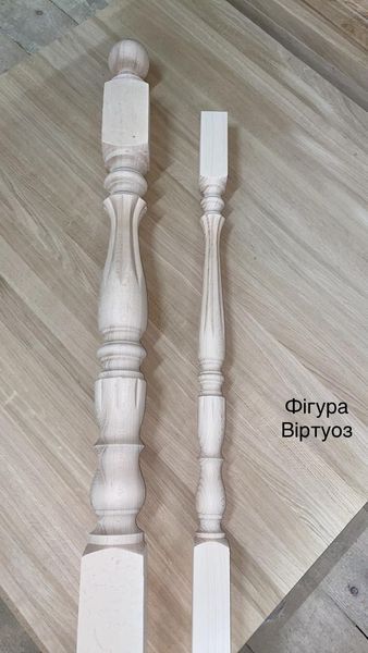 Балясина дерев'яна бук точена фігура Віртуоз 900х48х48 мм 2308586120 фото